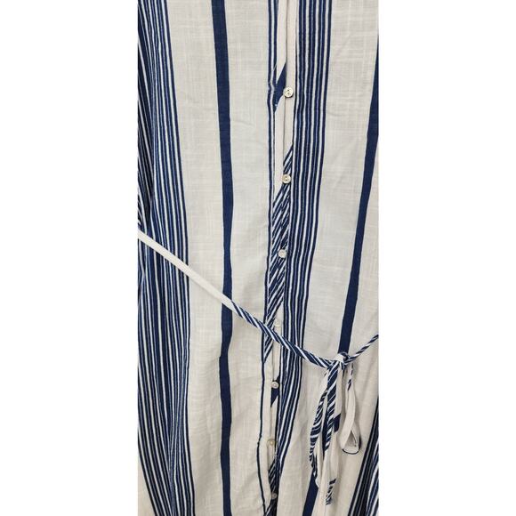 New NWT H & M Cotton Long Midi Casual Dress Size XXL Striped Summer Vacation - Picture 9 of 12